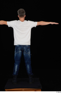  Lutro blue jeans casual dressed standing t poses white t shirt whole body 0006.jpg